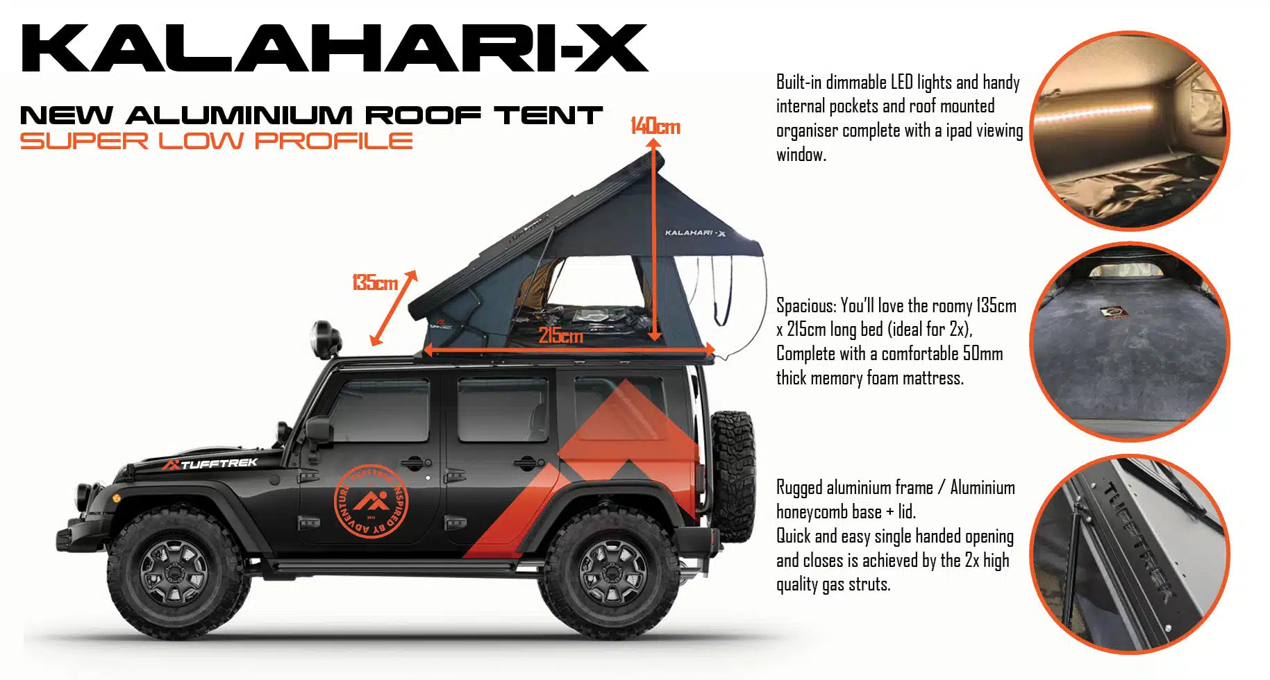 tente de toit kalahari TuffTrek Kalahari-X Rooftent – Overland Gear UK
